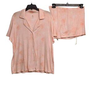 INC International Concepts  Pajama Shorts Set Womens XL Pink Knit Loungewear